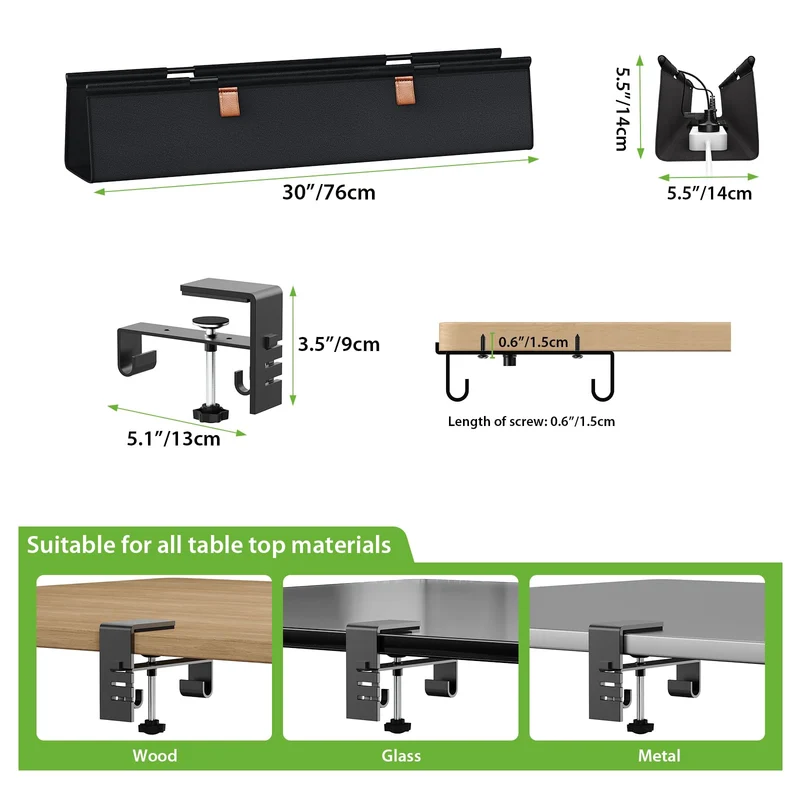 KEEGH Kabelorganisation · Groß(76cm) · Schwarz