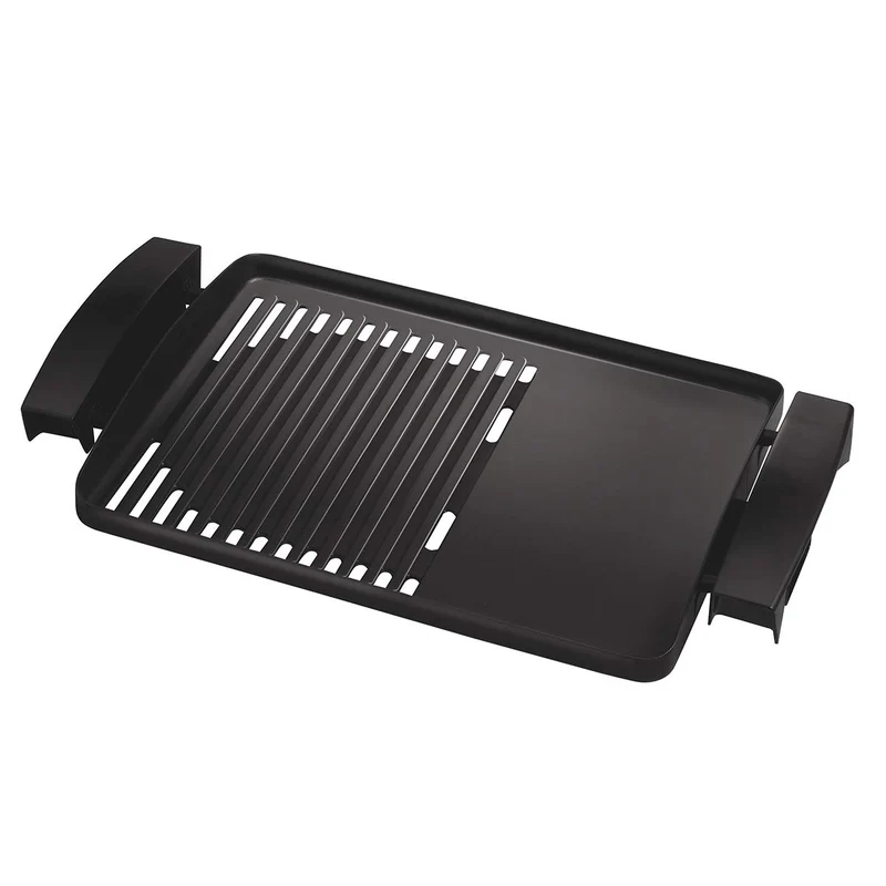 Cloer 6720 Barbecue-Grill mit Aluminium-Druckgussplatte, Antihaftbeschichtet, Glasdeckel, 2200 Watt, Grillfläche: 29 Barbecue-Grill, silber, schwarz