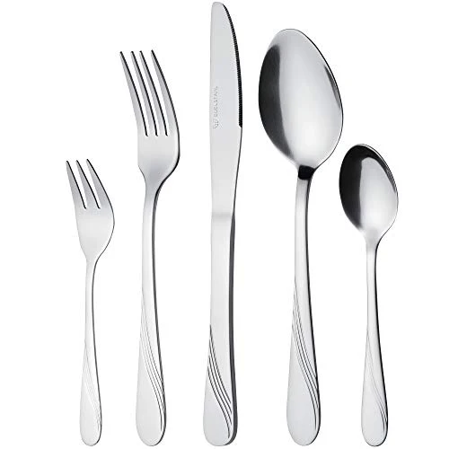 GRÄWE Besteckset für 6 Personen aus Edelstahl, Tafelbesteck Set 30-teilig, nickelfrei, rostfrei, handpoliert, spülmaschinengeeignet - Serie Stralsund