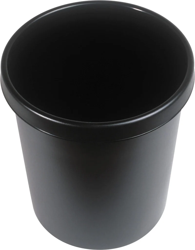 helit H6105895 - Papierkorb „the german“, 18 Liter, schwarz, mit umlaufendem Griffrand, aus Kunststoff, 1 Stück