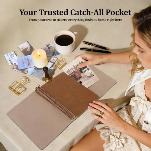 Leder-Umschlag für Travelers-Notizbuch Journal Planer mit Anhängern