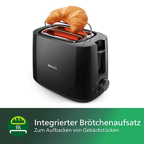 Philips Toaster, Schwarz, 8 Bräunungsstufen