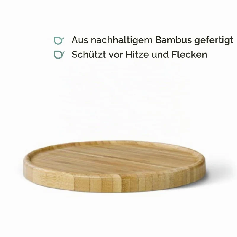 Bredemeijer runder brauner Untersetzer aus Holz Ø 18 cm für Teekannen