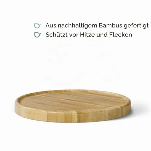 Bredemeijer runder brauner Untersetzer aus Holz Ø 18 cm für Teekannen