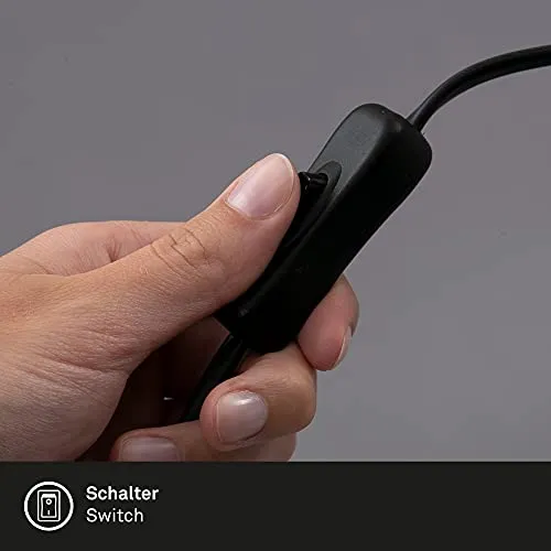 BRILONER - Schreibtischlampe mit Kabelschalter, schwenkbar, E14 Fassung, max. 40 Watt, Klemmlampe, Klemmleuchte, Nachttischlampe, Leselicht Kinder, Leselampe Bett, 6,5x11,5x10,8 cm, Titanfarbig