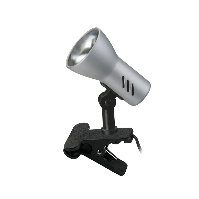 BRILONER - Schreibtischlampe mit Kabelschalter, schwenkbar, E14 Fassung, max. 40 Watt, Klemmlampe, Klemmleuchte, Nachttischlampe, Leselicht Kinder, Leselampe Bett, 6,5x11,5x10,8 cm, Titanfarbig