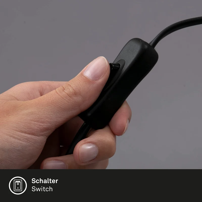 BRILONER - Schreibtischlampe mit Kabelschalter, schwenkbar, E14 Fassung, max. 40 Watt, Klemmlampe, Klemmleuchte, Nachttischlampe, Leselicht Kinder, Leselampe Bett, 6,5x11,5x10,8 cm, Titanfarbig