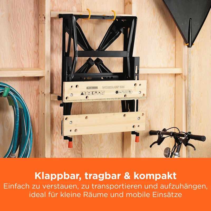 BLACK+DECKER Workmate 536 Werkbank mit Zwei Arbeitshöhen, WM536-XJ