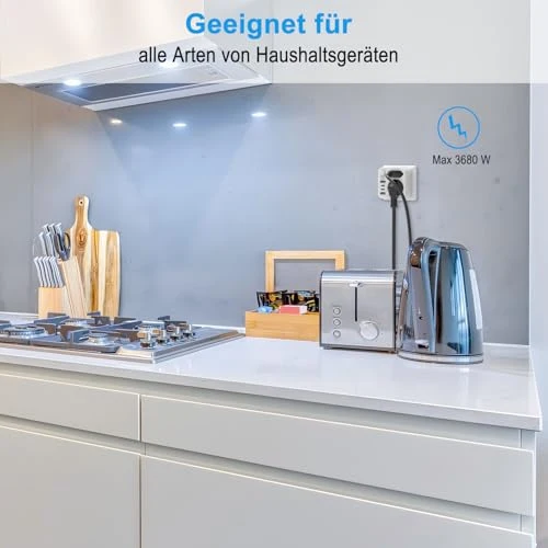 Doppelstecker für USB Steckdose, Mehrfachsteckdose mit 4 USB Netzstecker,USB CAdapter,Steckdosenadapter 2Fach Stecker mit USB, Mehrfachstecker für Steckdose,mehrfachstecker