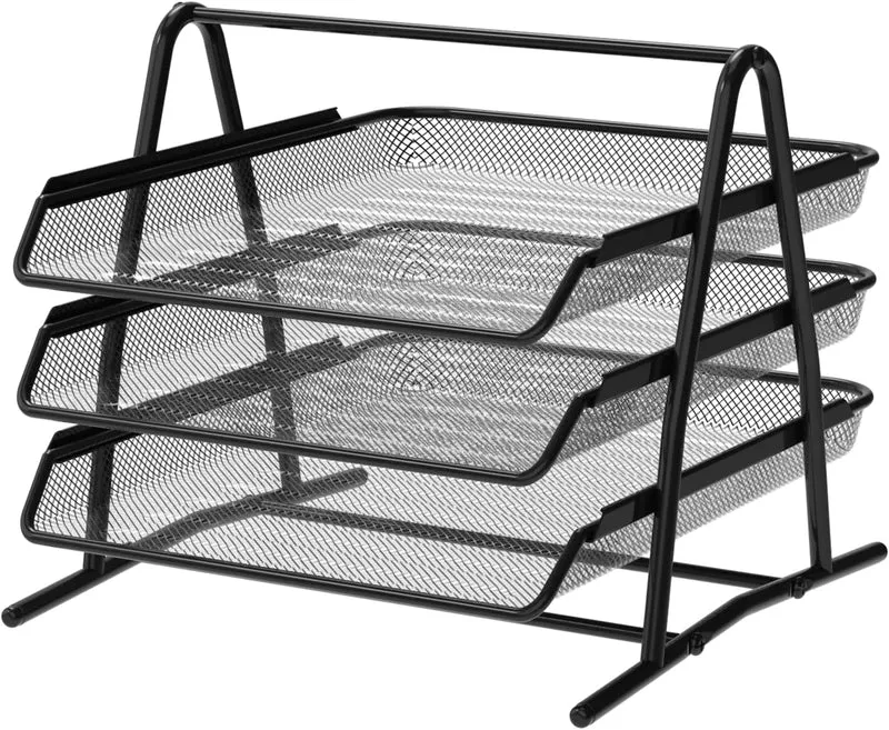 Detectalia Briefablage · 34,5L x 29,5B x 26,5H cm · Schwarz/Schiere Freude