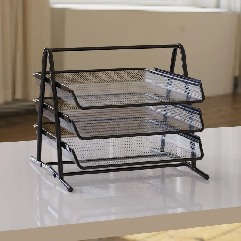 Detectalia Briefablage · 34,5L x 29,5B x 26,5H cm · Schwarz/Schiere Freude