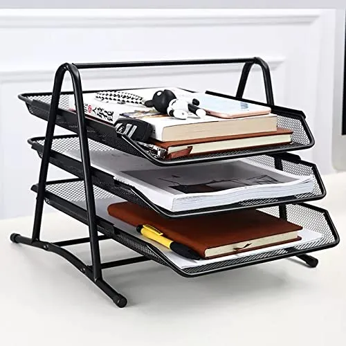 Detectalia Briefablage · 34,5L x 29,5B x 26,5H cm · Schwarz/Schiere Freude