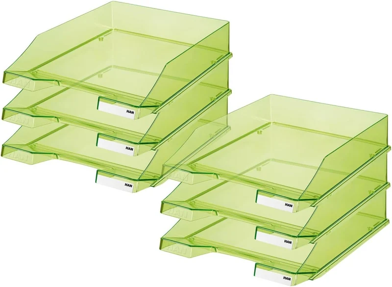 HAN Briefablage · 34,8L x 25,5B x 6,5H cm · Transparent-grün