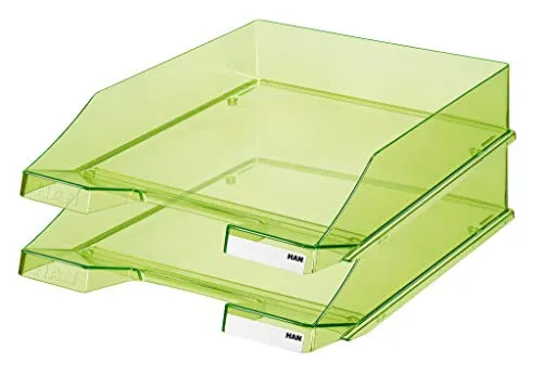 HAN Briefablage · 34,8L x 25,5B x 6,5H cm · Transparent-grün