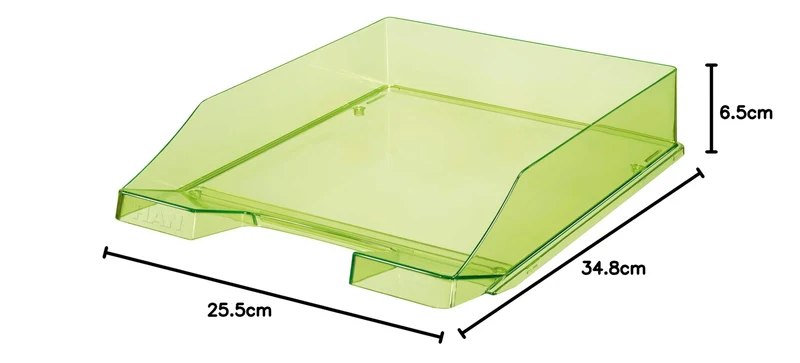 HAN Briefablage · 34,8L x 25,5B x 6,5H cm · Transparent-grün