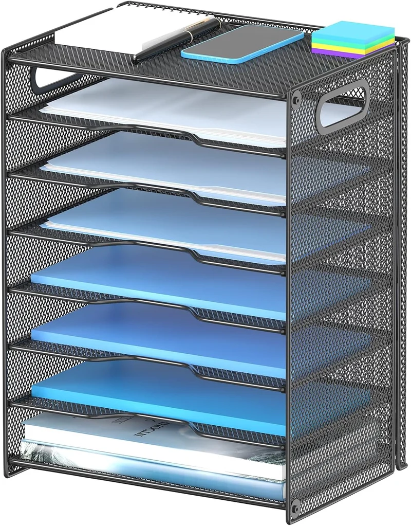 OUTWOLF Briefablage · 33L x 22,9B x 40,6H cm · Schwarz-8tier