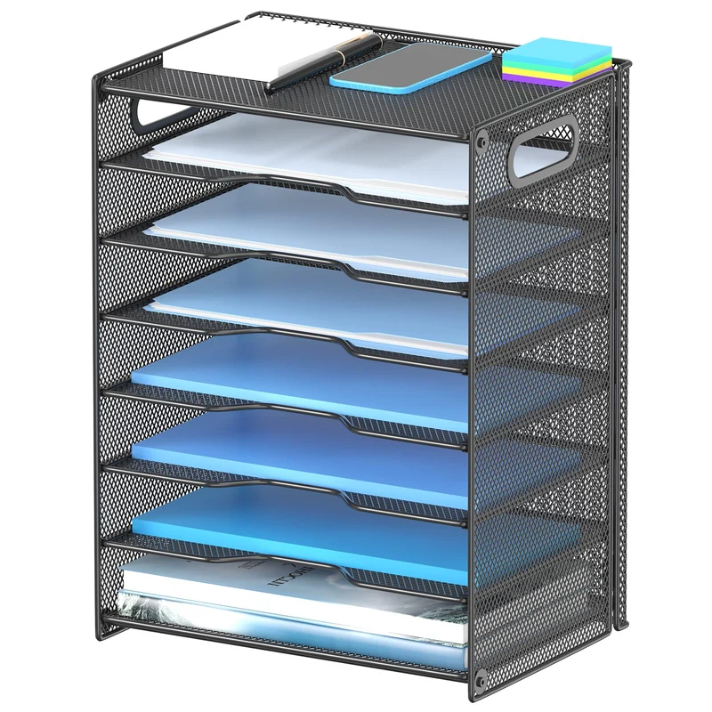 OUTWOLF Briefablage · 33L x 22,9B x 40,6H cm · Schwarz-8tier