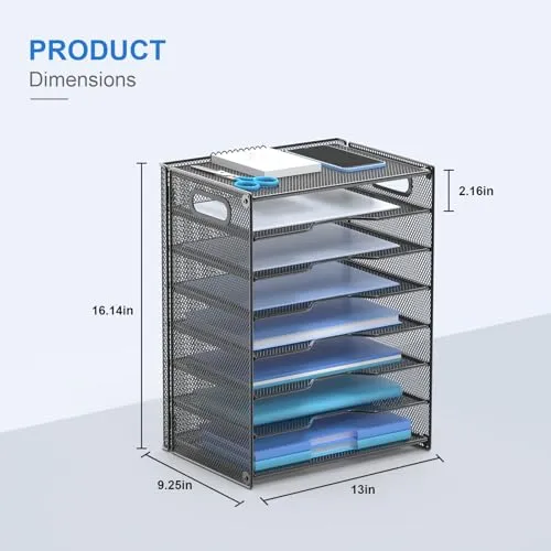 OUTWOLF Briefablage · 33L x 22,9B x 40,6H cm · Schwarz-8tier