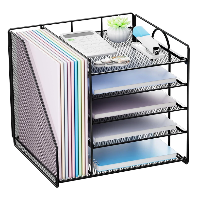 Briefablage · 32T x 7B x 31H cm · 5 Tier - Schwarz
