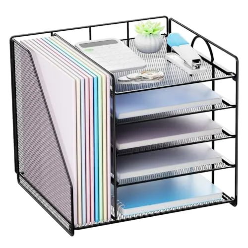 Briefablage · 32T x 7B x 31H cm · 5 Tier - Schwarz