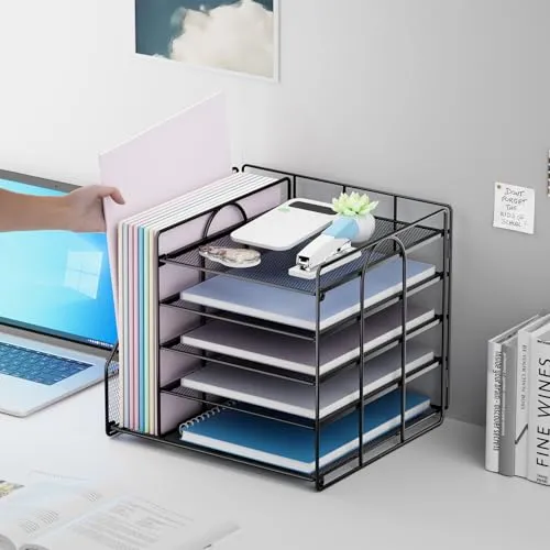 Briefablage · 32T x 7B x 31H cm · 5 Tier - Schwarz