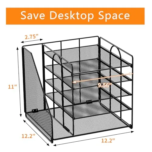 Briefablage · 32T x 7B x 31H cm · 5 Tier - Schwarz