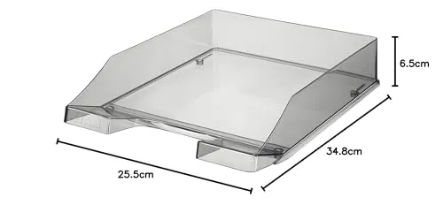 HAN Briefablage · 34,8L x 25,5B x 6,5H cm · Transparent-grau