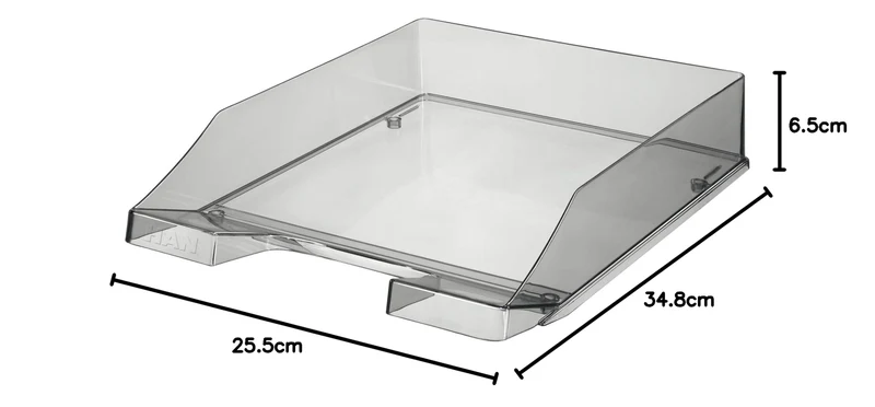 HAN Briefablage · 34,8L x 25,5B x 6,5H cm · Transparent-grau