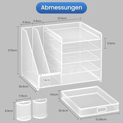 VITVITI Briefablage · 36T x 12,7B x 25,5H cm · Weiß