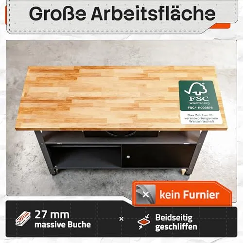 Ondis24 Werkstatteinrichtung Werkstatt Set Werkbank Klaus 240 cm Hängeschrank (Arbeitshöhe 85 cm, Schwarz)