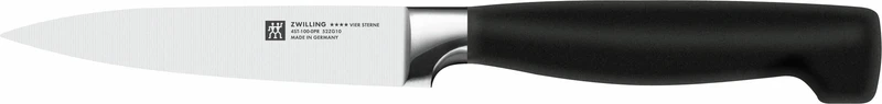 ZWILLING VIER STERNE Spick & Garniermesser 10 cm, Rostfreier Spezialstahl, Ergonomischer Griff, Made in Germany, Schwarz