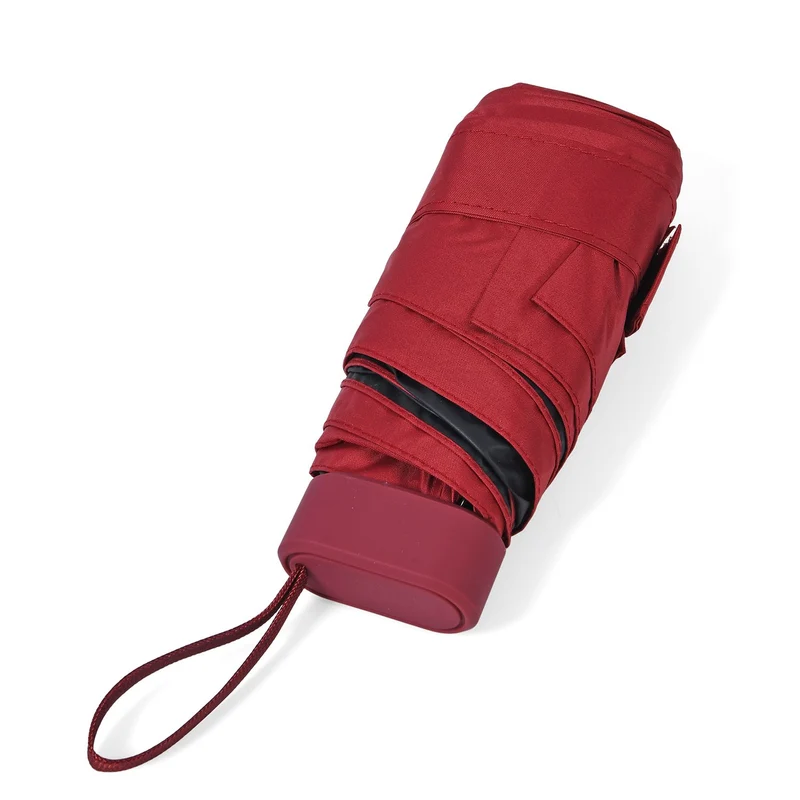 Sturmfester Poket-Regenschirm mit UV-Schutz 58 cm, Rot