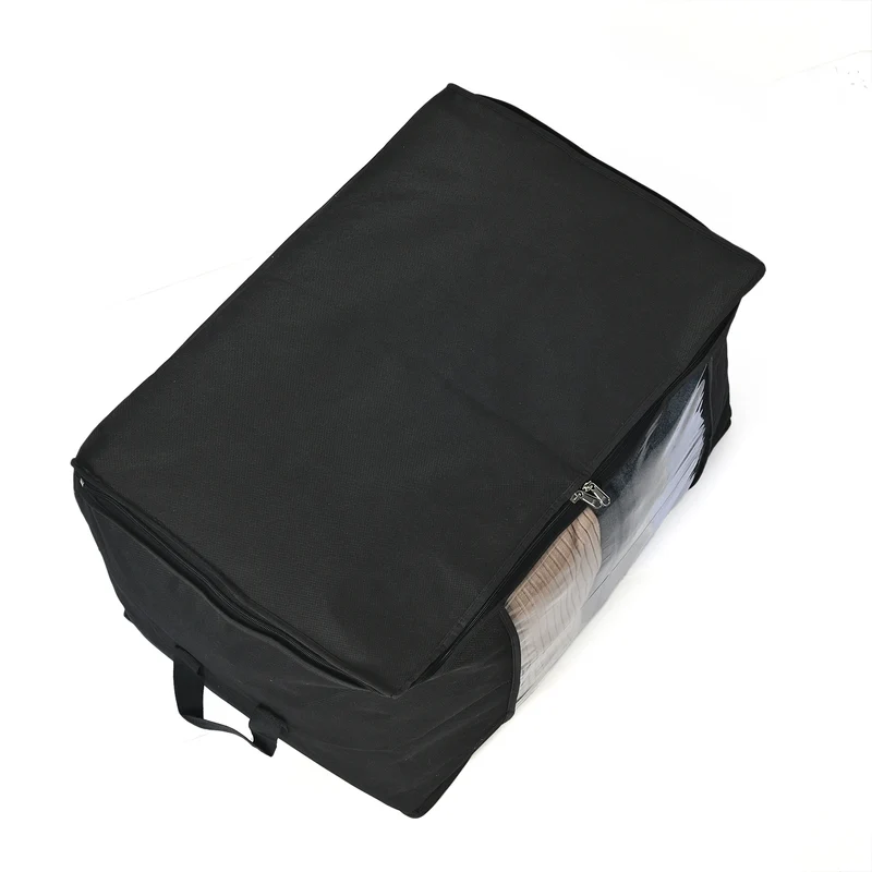 LIVMORE 5er-Set Aufbewahrungs-Organizer aus Vliesstoff mit Sichtfenster, je 84L gesamt 420L, 35x 60x40cm, Beige