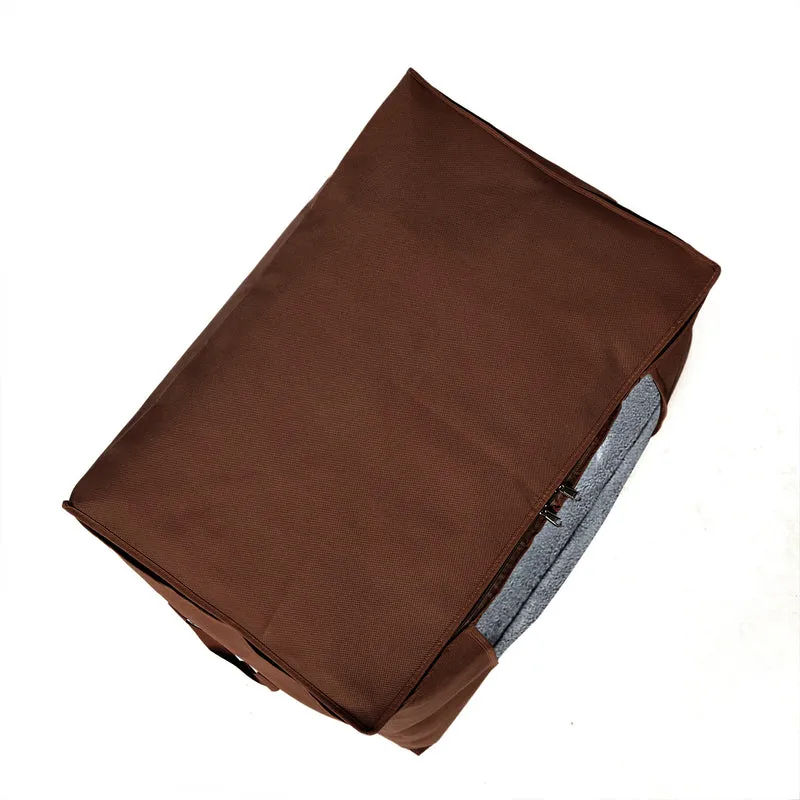 LIVMORE 5er-Set Aufbewahrungs-Organizer aus Vliesstoff mit Sichtfenster, je 84L gesamt 420L, 35x 60x40cm, Beige