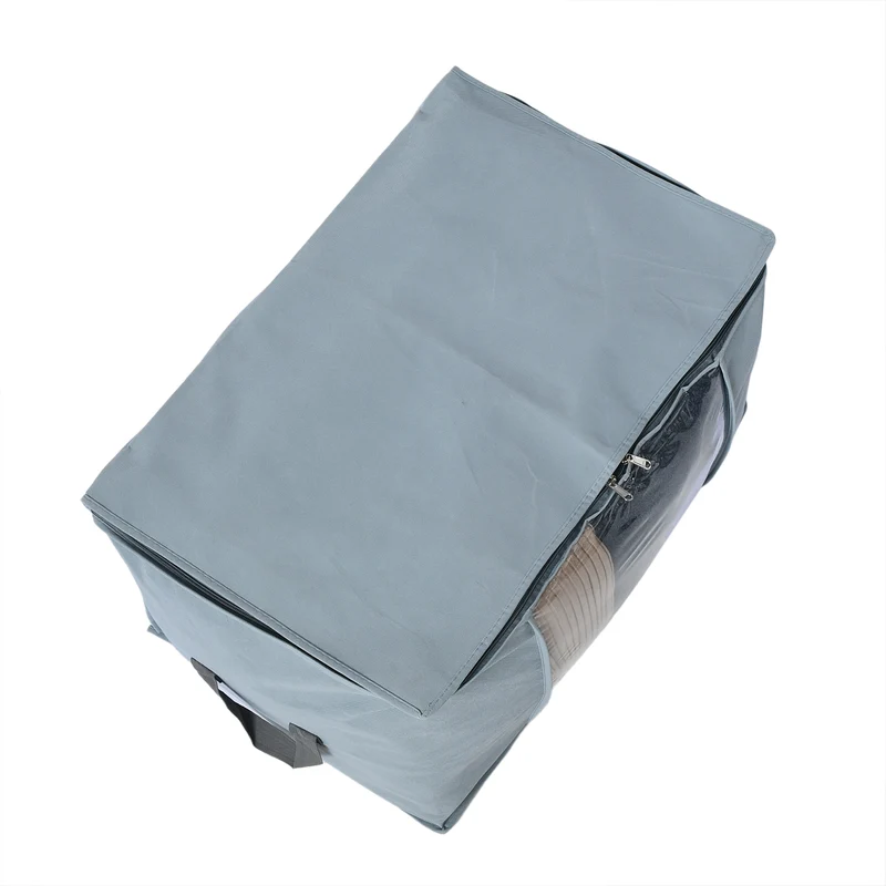 LIVMORE 5er-Set Aufbewahrungs-Organizer aus Vliesstoff mit Sichtfenster, je 84L gesamt 420L, 35x 60x40cm, Beige