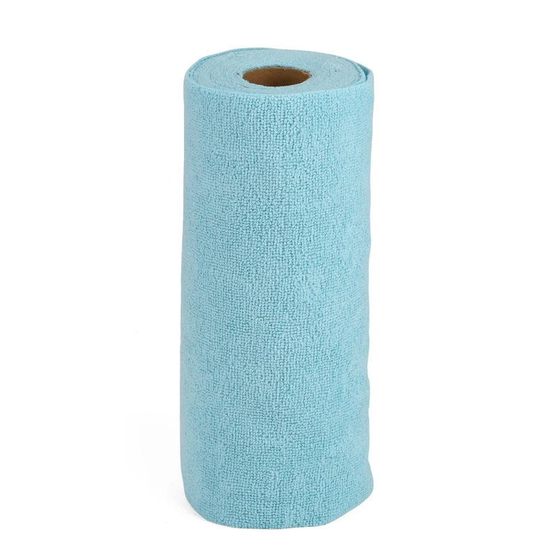 Wiederverwendbare Abreiß-Mikrofaser-Handtuchrolle - 30x30cm, 30 Tücher/Rolle, 180gsm, Gelb