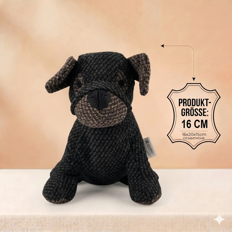 LIVMORE Hund Türstopper, Polyester mit Sandfüllung, 1 kg, 22 x 19 x 18 cm, Schwarz