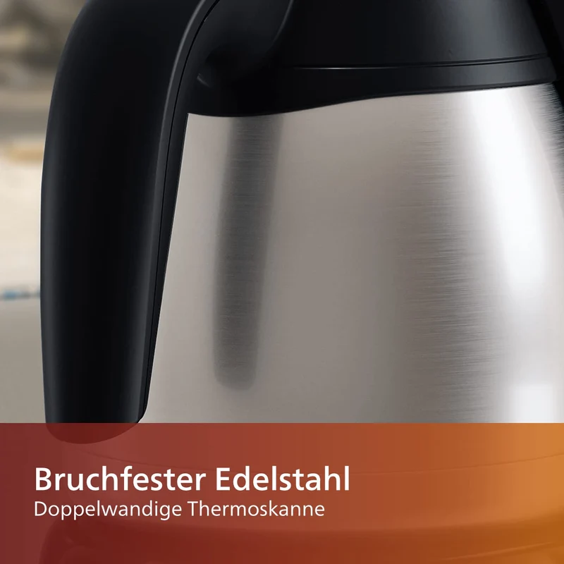 PHILIPS Filterkaffeemaschine Daily, Schwarz, 1,2 L Fassungsvermögen