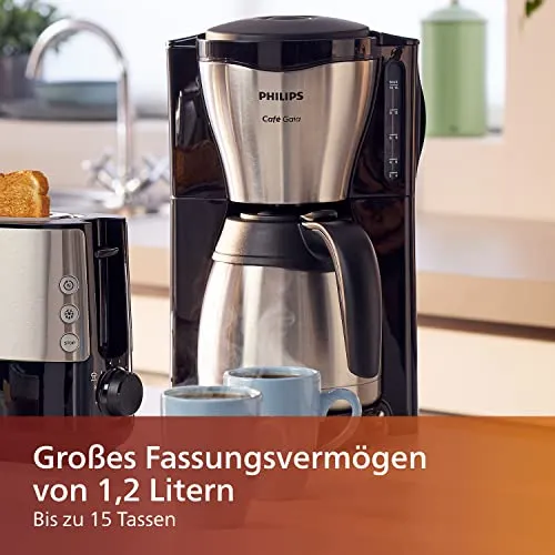 PHILIPS Filterkaffeemaschine Daily, Schwarz, 1,2 L Fassungsvermögen