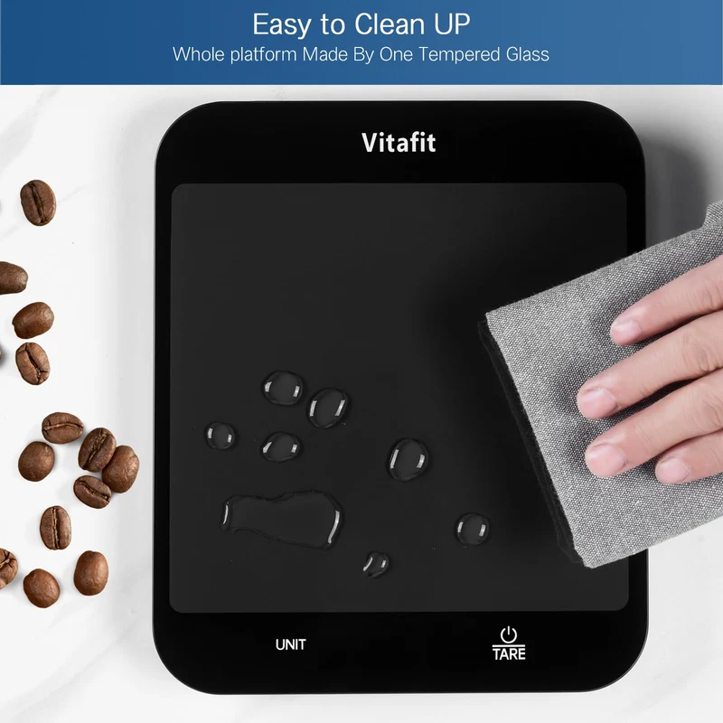 Vitafit 15kg Küchenwaage Digital Genauigkeit 1g, Große Plattform 215x180mm