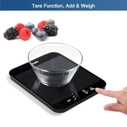 Vitafit 15kg Küchenwaage Digital Genauigkeit 1g, Große Plattform 215x180mm