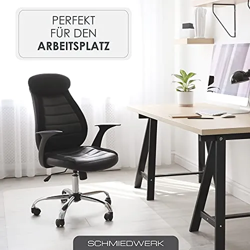 SCHMIEDWERK Bürostuhl Unterlage versch. Größen - Bodenschutzmatte für Schreibtischstuhl Antirutsch in milchweiß | Made in Germany (90x120cm)