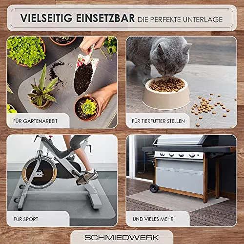 SCHMIEDWERK Bürostuhl Unterlage versch. Größen - Bodenschutzmatte für Schreibtischstuhl Antirutsch in milchweiß | Made in Germany (90x120cm)