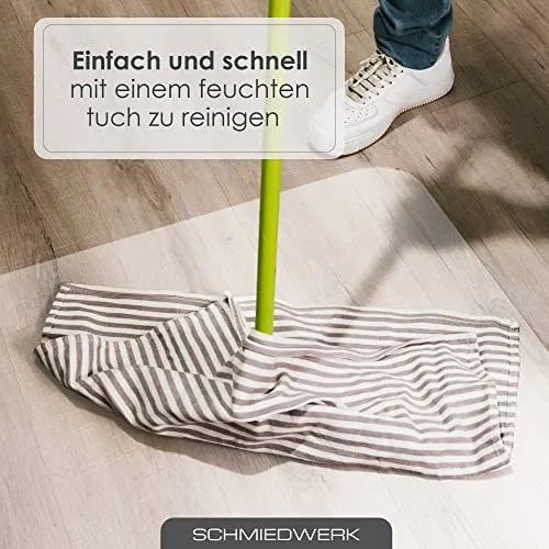 SCHMIEDWERK Bürostuhl Unterlage versch. Größen - Bodenschutzmatte für Schreibtischstuhl Antirutsch in milchweiß | Made in Germany (90x120cm)