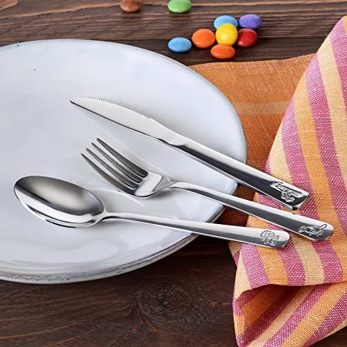 GRÄWE Kinderbesteck Set mit Tiermotiven, 3-teilig, Edelstahl poliert, spülmaschinengeeignet