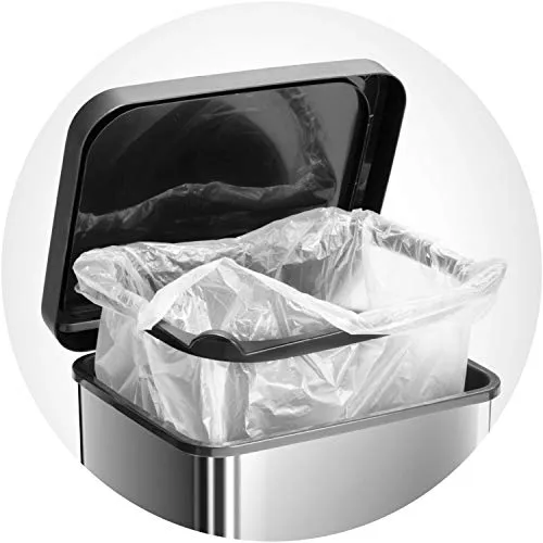 Rotho Paso Mülleimer Küche Papierkorb 20 L Soft-Close mit Pedal Silber