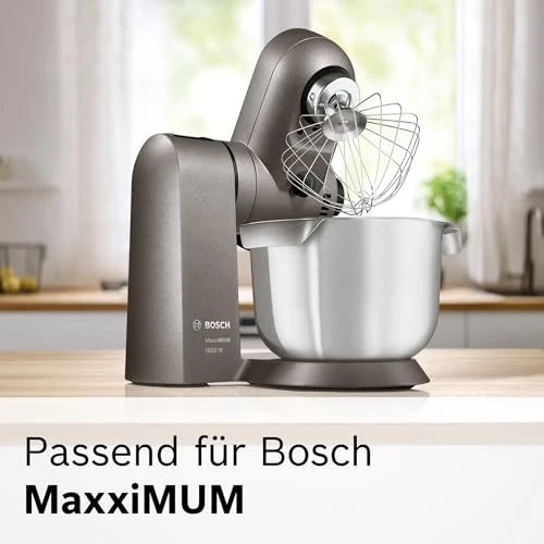 Bosch Zerkleinerer-Set MUZ45XCG1, 3-in-1, Glasbehälter, Hacken, Mixen, Mahlen, Zubehör passend für Küchenmaschine MaxxiMUM, Serie 4, Serie 2, MUM4, schwarz