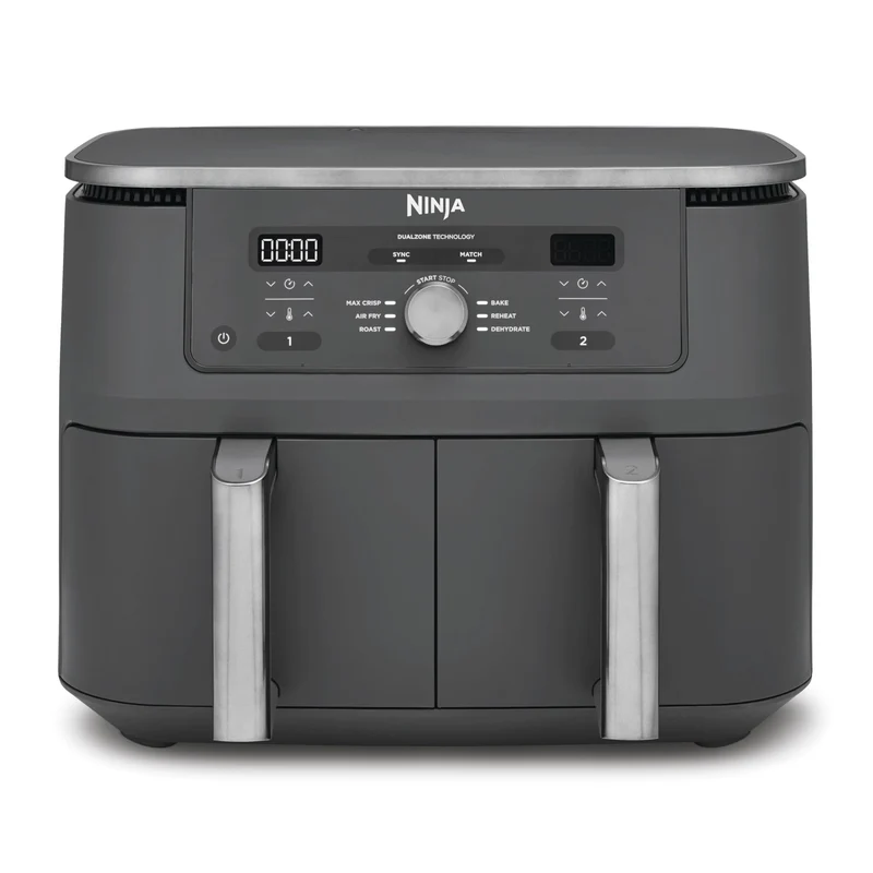 Ninja Dual Zone Digital Air Fryer, 2 Schubladen, Metallic Grau DZ400EU