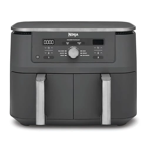 Ninja Dual Zone Digital Air Fryer, 2 Schubladen, Metallic Grau DZ400EU