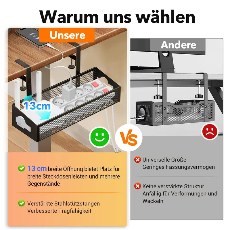 Generisch Kabelorganisation · black · 32CM